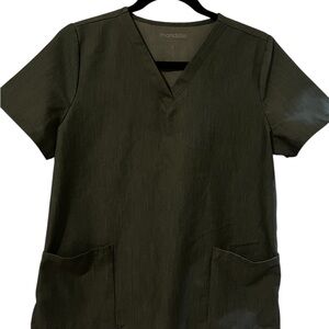 Mandala Olive Green Women's Scrub Top Small